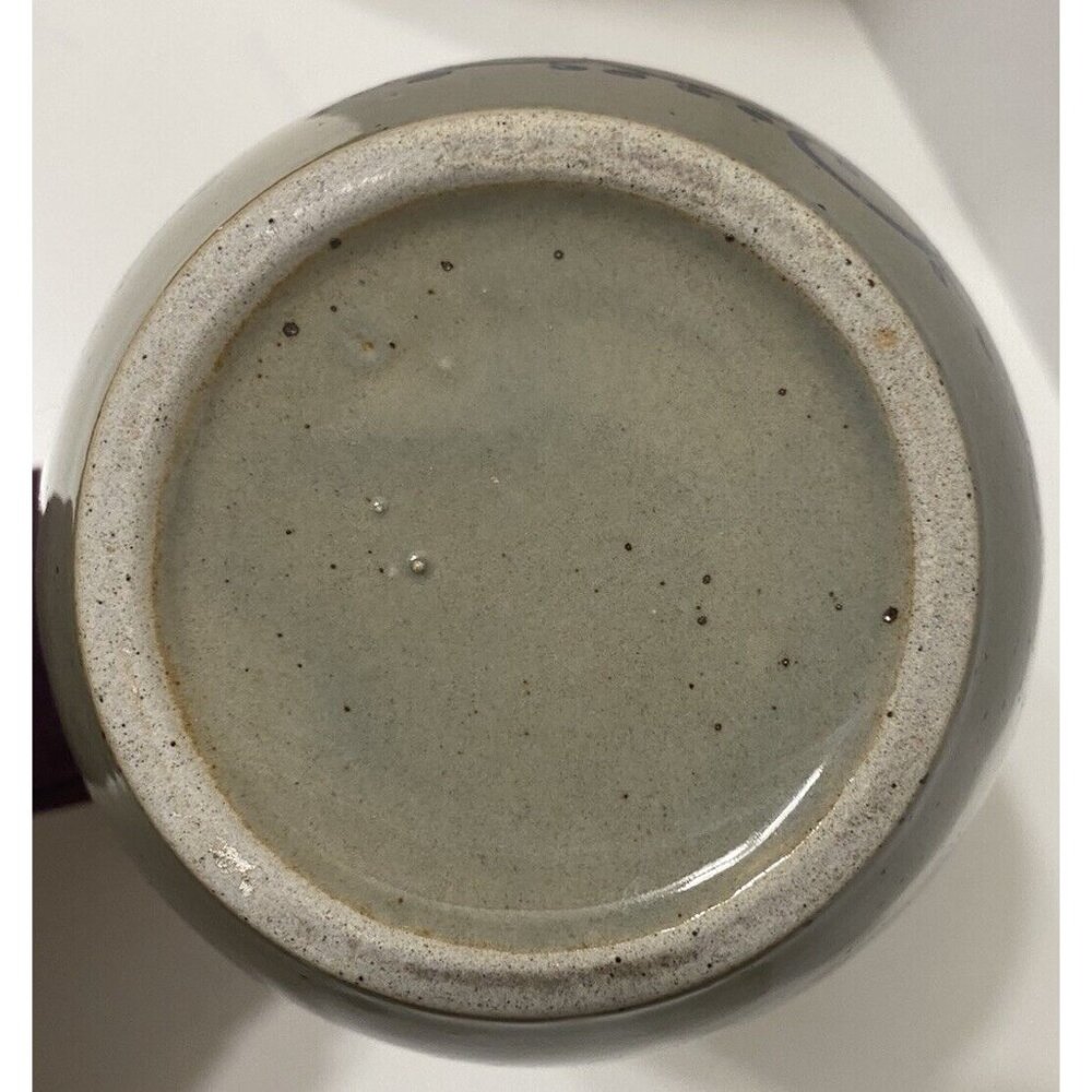 Vintage Cobalt Blue Gray Porcelain Ginger Jar Lid Phoenix Pattern 8" High - Picture 10 of 10